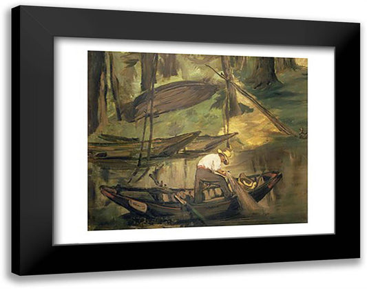 The Fisherman, c.1861 28x22 Black Modern Wood Framed Art Print Poster by Manet, Edouard