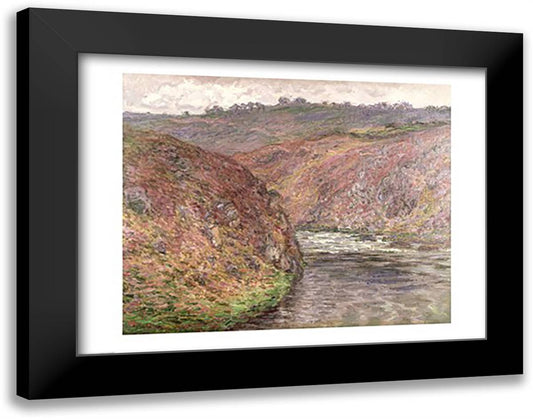 View of the River Creuse on a cloudy day, 1889 28x22 Black Modern Wood Framed Art Print Poster by Monet, Claude