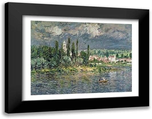 Landscape with a Thunderstorm 28x22 Black Modern Wood Framed Art Print Poster by Monet, Claude