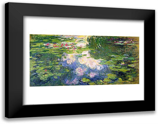 Nympheas 28x22 Black Modern Wood Framed Art Print Poster by Monet, Claude