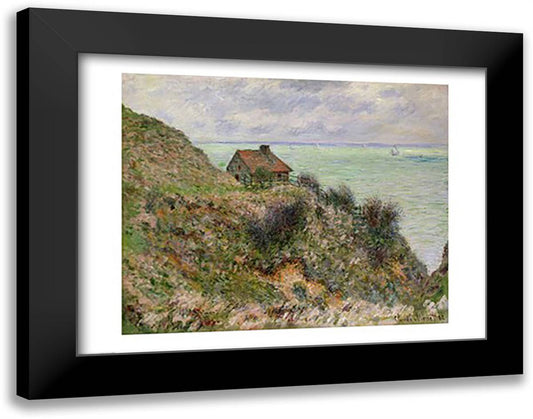 The Customs Officers' Hut at Pourville, 1882 28x22 Black Modern Wood Framed Art Print Poster by Monet, Claude