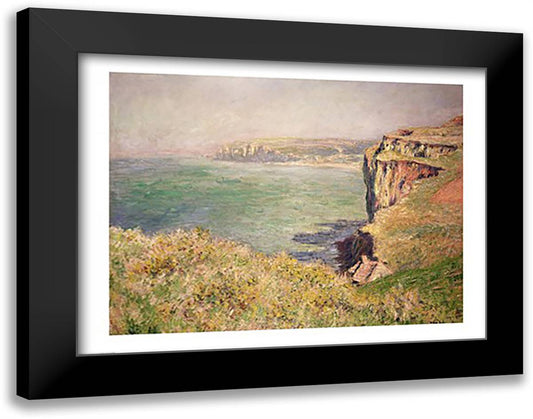 Cliff at Varengeville, 1882 28x22 Black Modern Wood Framed Art Print Poster by Monet, Claude