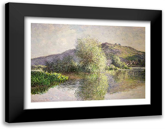 Little Islands at Port-Villez, 1883 28x22 Black Modern Wood Framed Art Print Poster by Monet, Claude