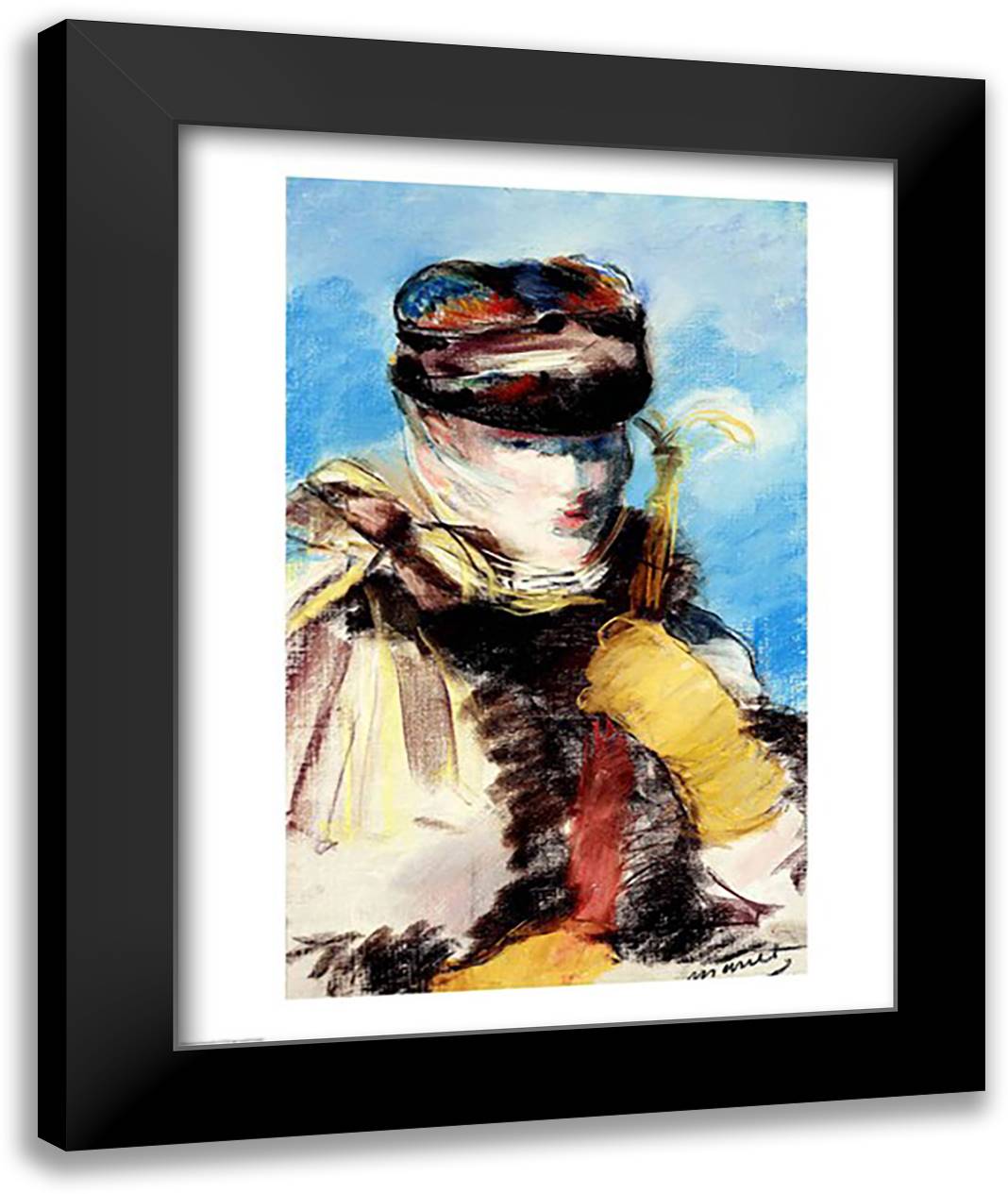 Mery Laurent in a Veil 22x28 Black Modern Wood Framed Art Print Poster by Manet, Edouard