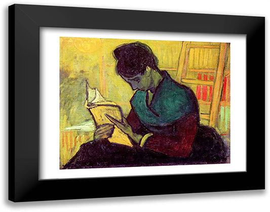 The Novel Reader, 1888 28x22 Black Modern Wood Framed Art Print Poster by Van Gogh, Vincent