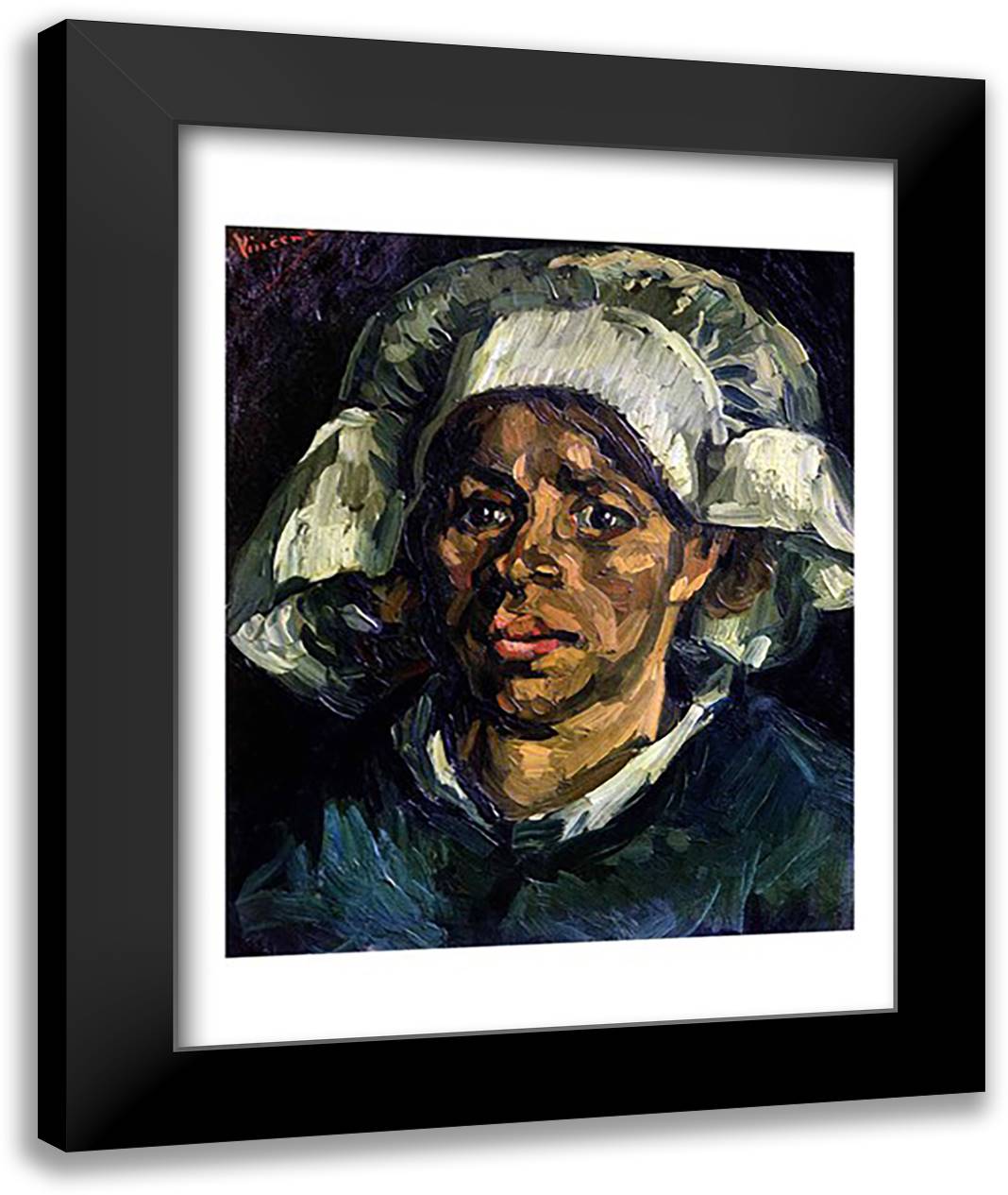 Peasant Woman, 1885 22x28 Black Modern Wood Framed Art Print Poster by Van Gogh, Vincent
