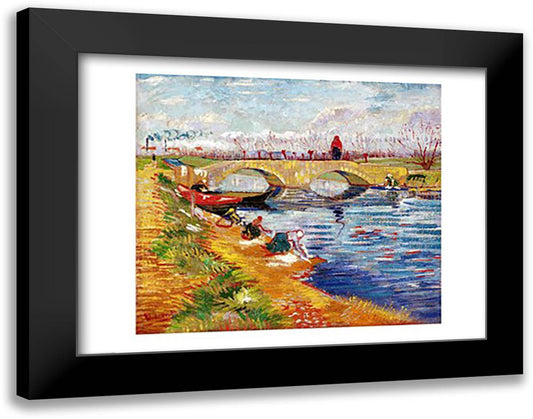 The Gleize Bridge over the Vigneyret Canal 28x22 Black Modern Wood Framed Art Print Poster by Van Gogh, Vincent