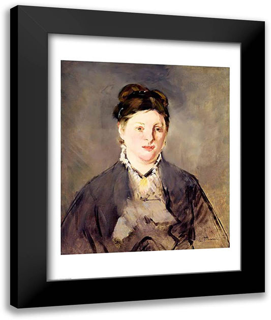 Portrait of Madame Manet 22x28 Black Modern Wood Framed Art Print Poster by Manet, Edouard