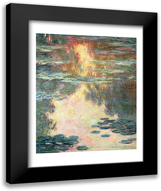 Waterlilies, 1907 22x28 Black Modern Wood Framed Art Print Poster by Monet, Claude