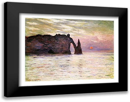Falaise d'Etretat, 1883 28x22 Black Modern Wood Framed Art Print Poster by Monet, Claude