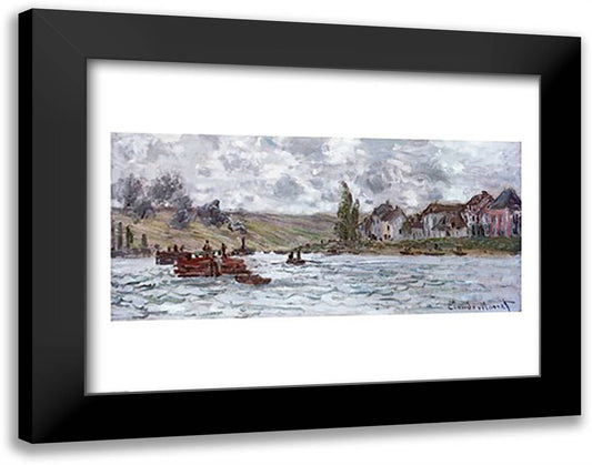 Village de Lavacourt, pres de Vetheuil, 1878 28x22 Black Modern Wood Framed Art Print Poster by Monet, Claude