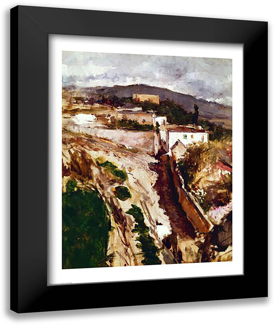 Oloron-Sainte-Marie, 1871 22x28 Black Modern Wood Framed Art Print Poster by Manet, Edouard