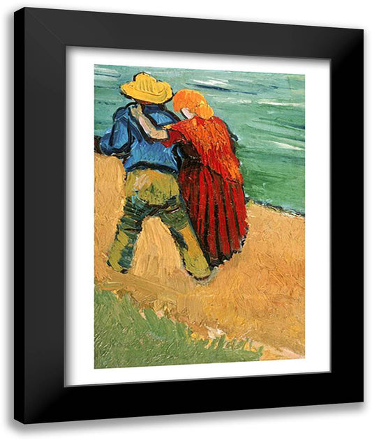 A Pair of Lovers, Arles, 1888 22x28 Black Modern Wood Framed Art Print Poster by Van Gogh, Vincent