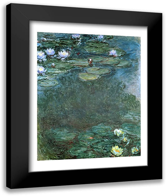 Water-Lilies 22x28 Black Modern Wood Framed Art Print Poster by Monet, Claude