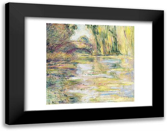 Waterlily Pond: The Bridge 28x22 Black Modern Wood Framed Art Print Poster by Monet, Claude