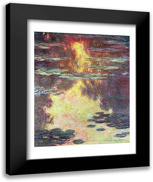 Waterlilies, 1907 22x28 Black Modern Wood Framed Art Print Poster by Monet, Claude