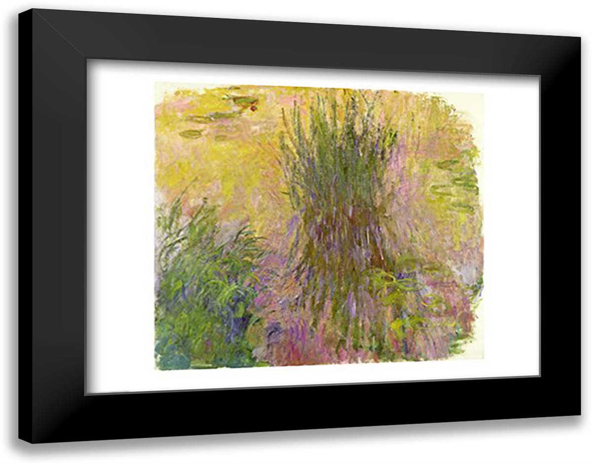 Waterlilies 28x22 Black Modern Wood Framed Art Print Poster by Monet, Claude