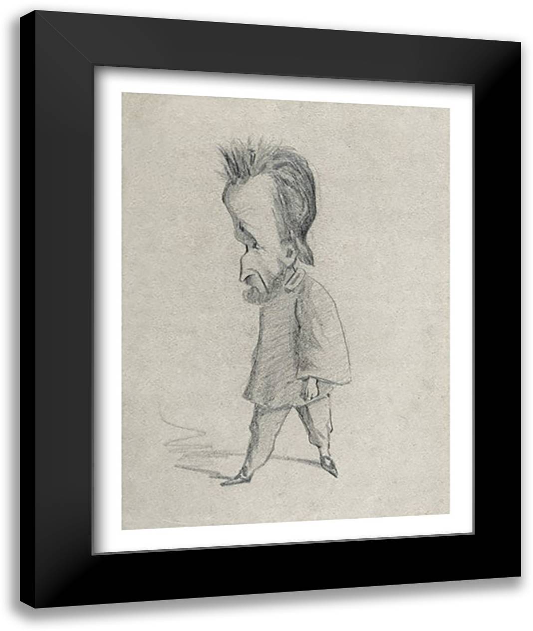 Caricature of the Journalist Theodore Pelloquet, 1858 22x28 Black Modern Wood Framed Art Print Poster by Monet, Claude