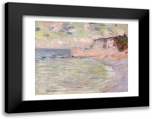 Cliffs and the Porte d'Amont, Morning Effec 28x22 Black Modern Wood Framed Art Print Poster by Monet, Claude