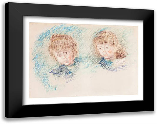 Jean-Pierre Hoschede and Michel Monet 28x22 Black Modern Wood Framed Art Print Poster by Monet, Claude