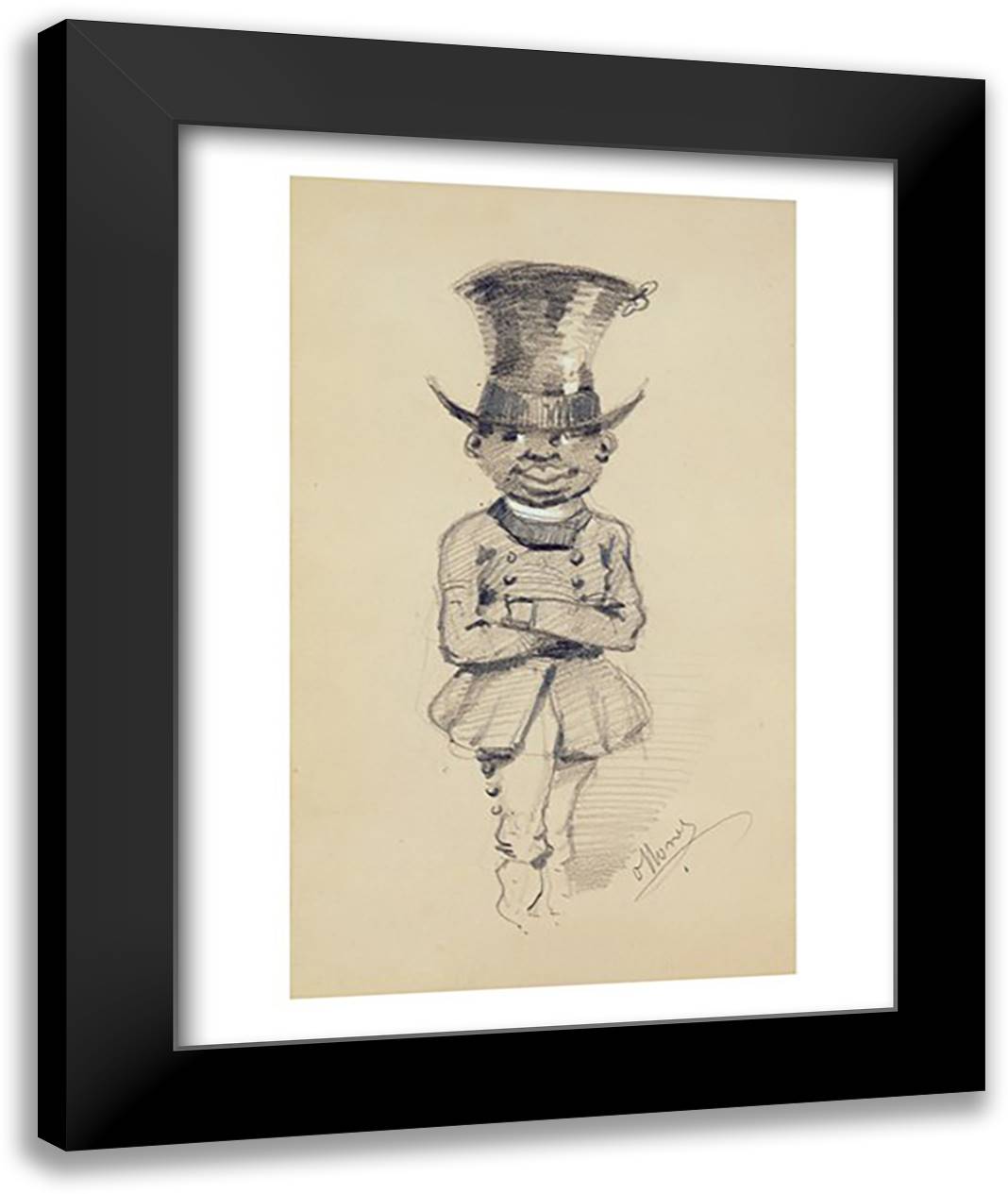 Groom in a top hat, 1857 22x28 Black Modern Wood Framed Art Print Poster by Monet, Claude