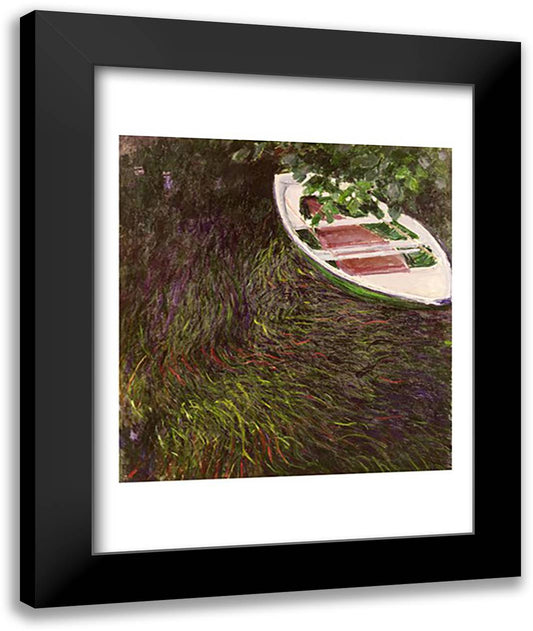 The Boat, 1887 22x28 Black Modern Wood Framed Art Print Poster by Monet, Claude