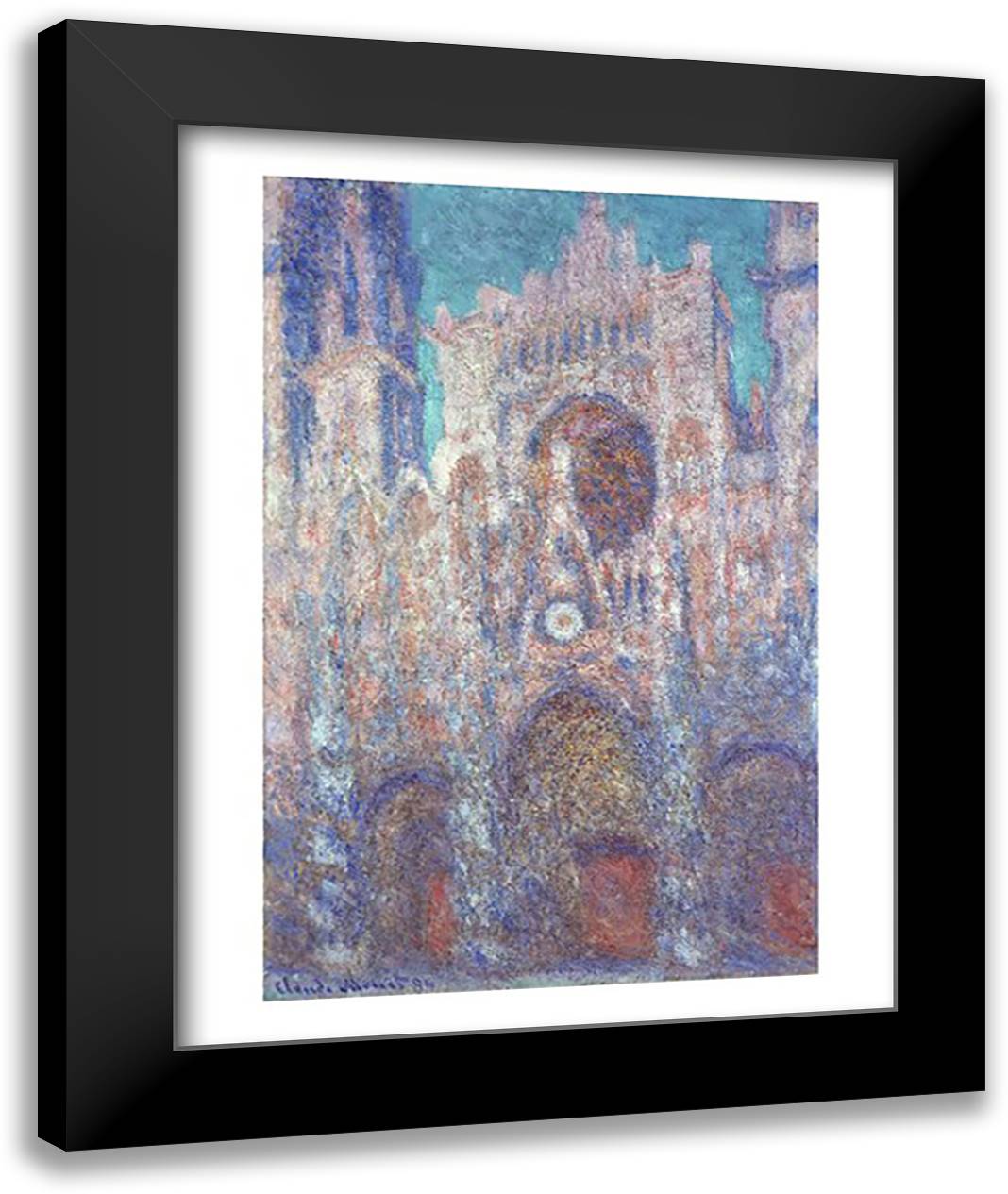 Rouen Cathedral in the Setting Sun 22x28 Black Modern Wood Framed Art Print Poster by Monet, Claude