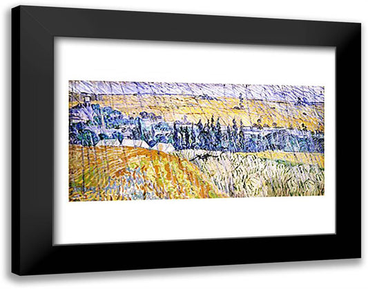 Rain - Auvers, 1890 28x22 Black Modern Wood Framed Art Print Poster by Van Gogh, Vincent