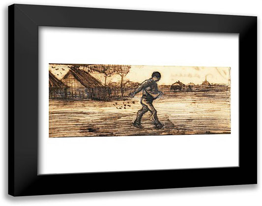The Sower 28x22 Black Modern Wood Framed Art Print Poster by Van Gogh, Vincent