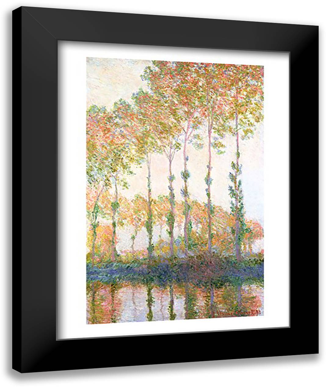 Poplars on the Banks of the Epte, Autumn, 1891 22x28 Black Modern Wood Framed Art Print Poster by Monet, Claude