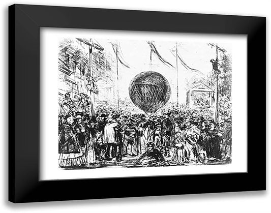 The Balloon, 1862 28x22 Black Modern Wood Framed Art Print Poster by Manet, Edouard