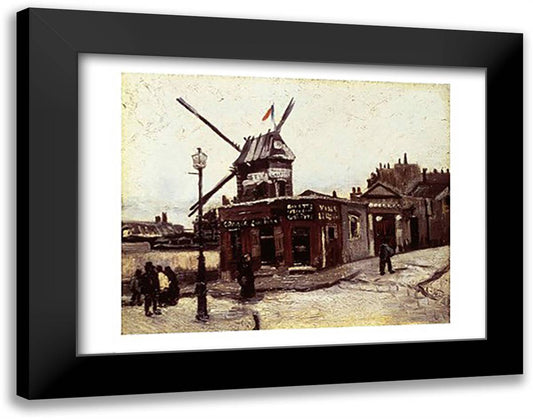 The Moulin de la Galette, 1886 28x22 Black Modern Wood Framed Art Print Poster by Van Gogh, Vincent