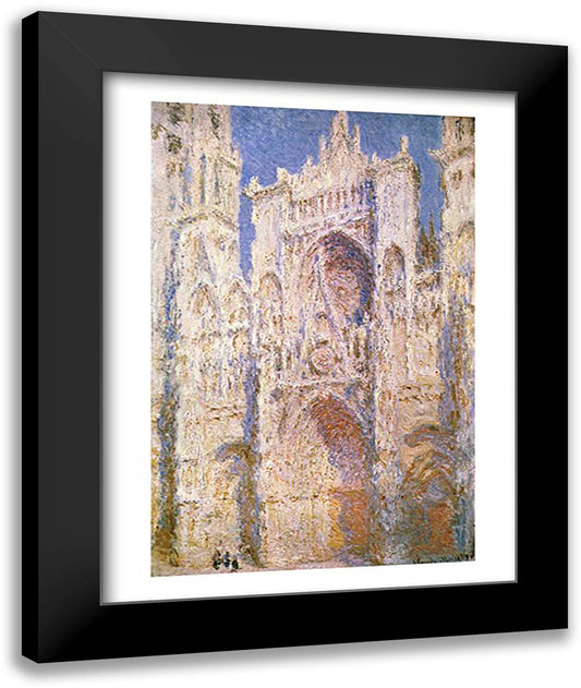 Rouen Cathedral, West Facade, Sunlight, 1894 22x28 Black Modern Wood Framed Art Print Poster by Monet, Claude