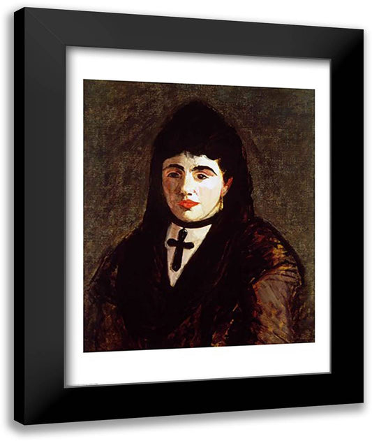 The Spaniard 22x28 Black Modern Wood Framed Art Print Poster by Manet, Edouard