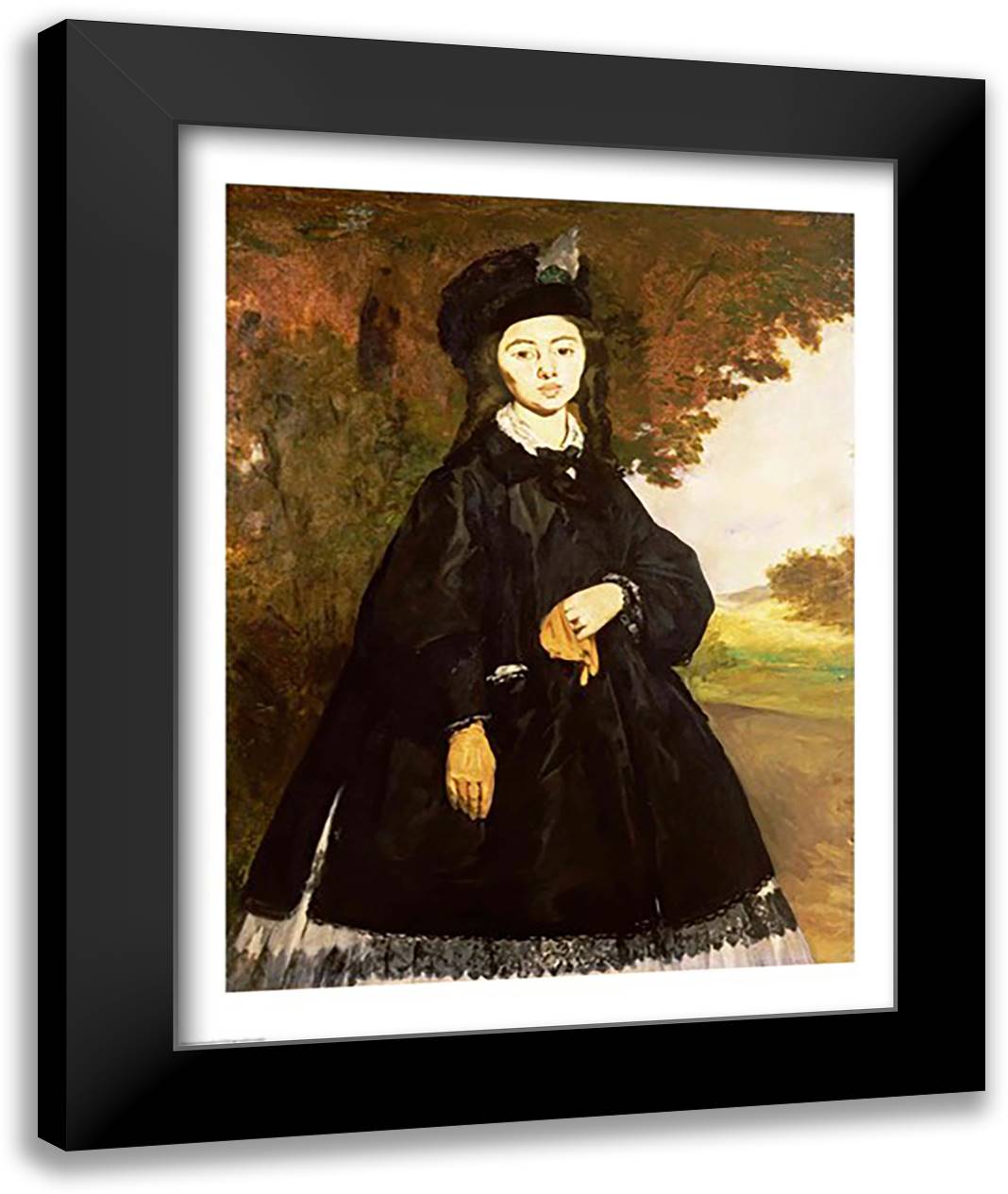 Madame Brunet 22x28 Black Modern Wood Framed Art Print Poster by Manet, Edouard