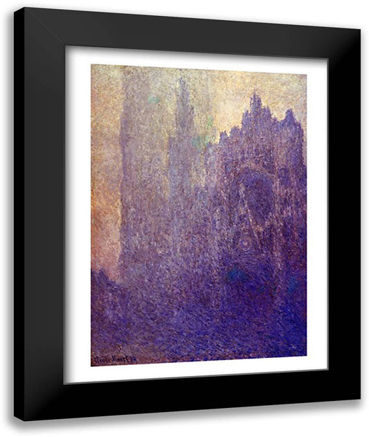 Rouen Cathedral, Foggy Weather, 1894 22x28 Black Modern Wood Framed Art Print Poster by Monet, Claude