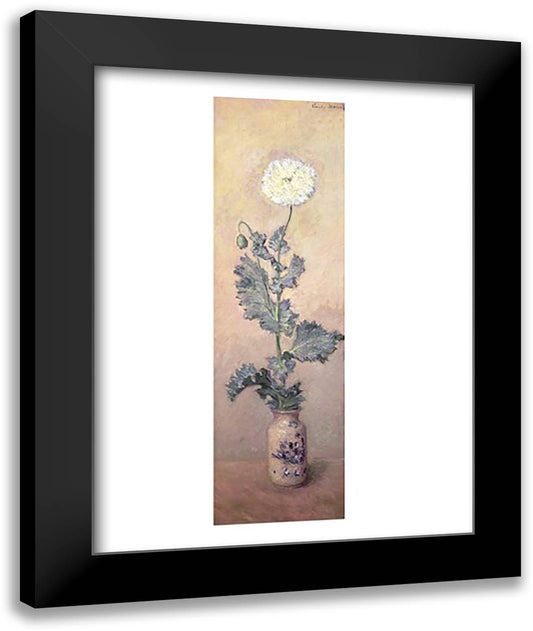 White Poppy, 1883 22x28 Black Modern Wood Framed Art Print Poster by Monet, Claude