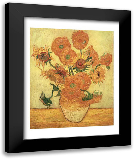 Sunflowers, 1889 22x28 Black Modern Wood Framed Art Print Poster by Van Gogh, Vincent