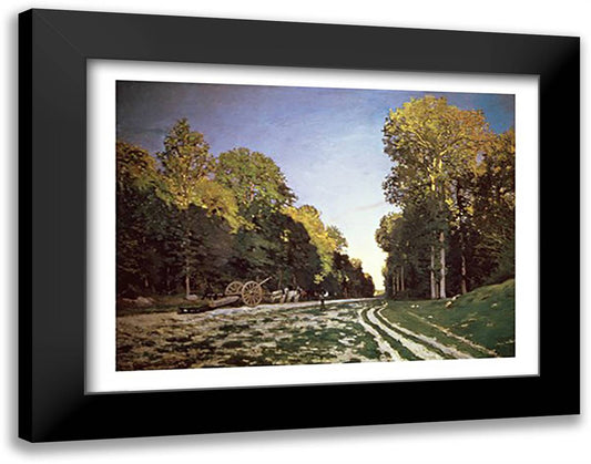 Route de Chailly, Fontainebleau, 1864 28x22 Black Modern Wood Framed Art Print Poster by Monet, Claude