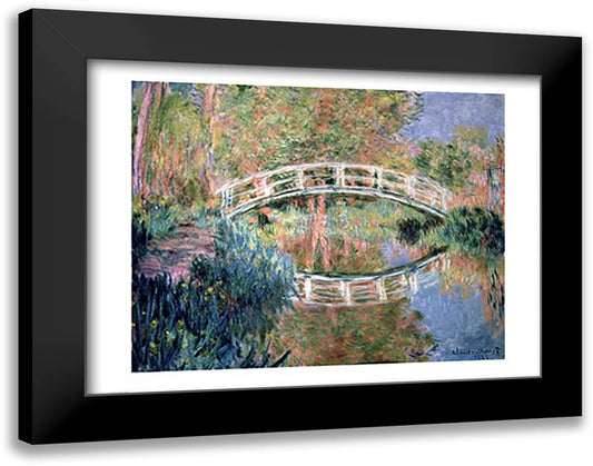 The Japanese Bridge, Giverny, 1892 28x22 Black Modern Wood Framed Art Print Poster by Monet, Claude