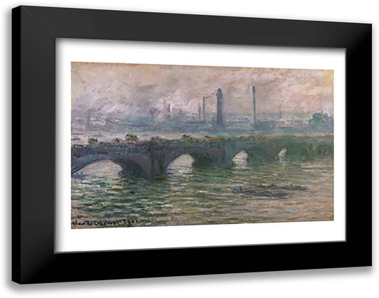 Waterloo Bridge, 1901 28x22 Black Modern Wood Framed Art Print Poster by Monet, Claude