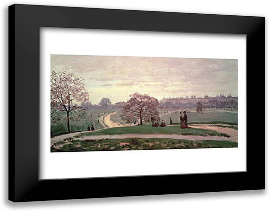 Hyde Park 28x22 Black Modern Wood Framed Art Print Poster by Monet, Claude