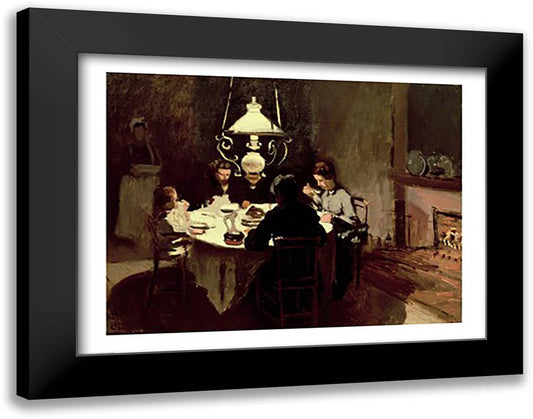 The Dinner, 1868-9 28x22 Black Modern Wood Framed Art Print Poster by Monet, Claude