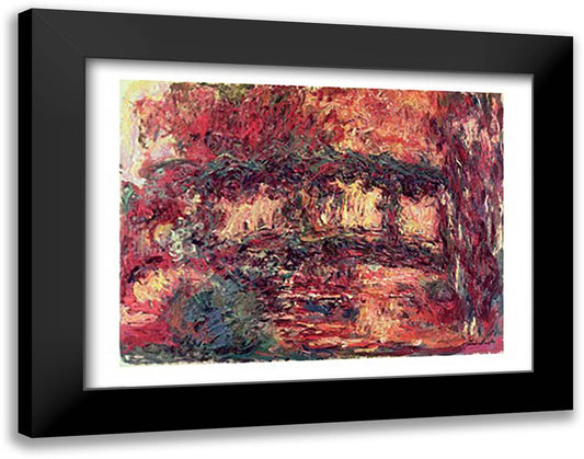 Waterlilies: The Japanese Bridge, or Japanese Bridge at Giverny, c.1923 28x22 Black Modern Wood Framed Art Print Poster by Monet, Claude