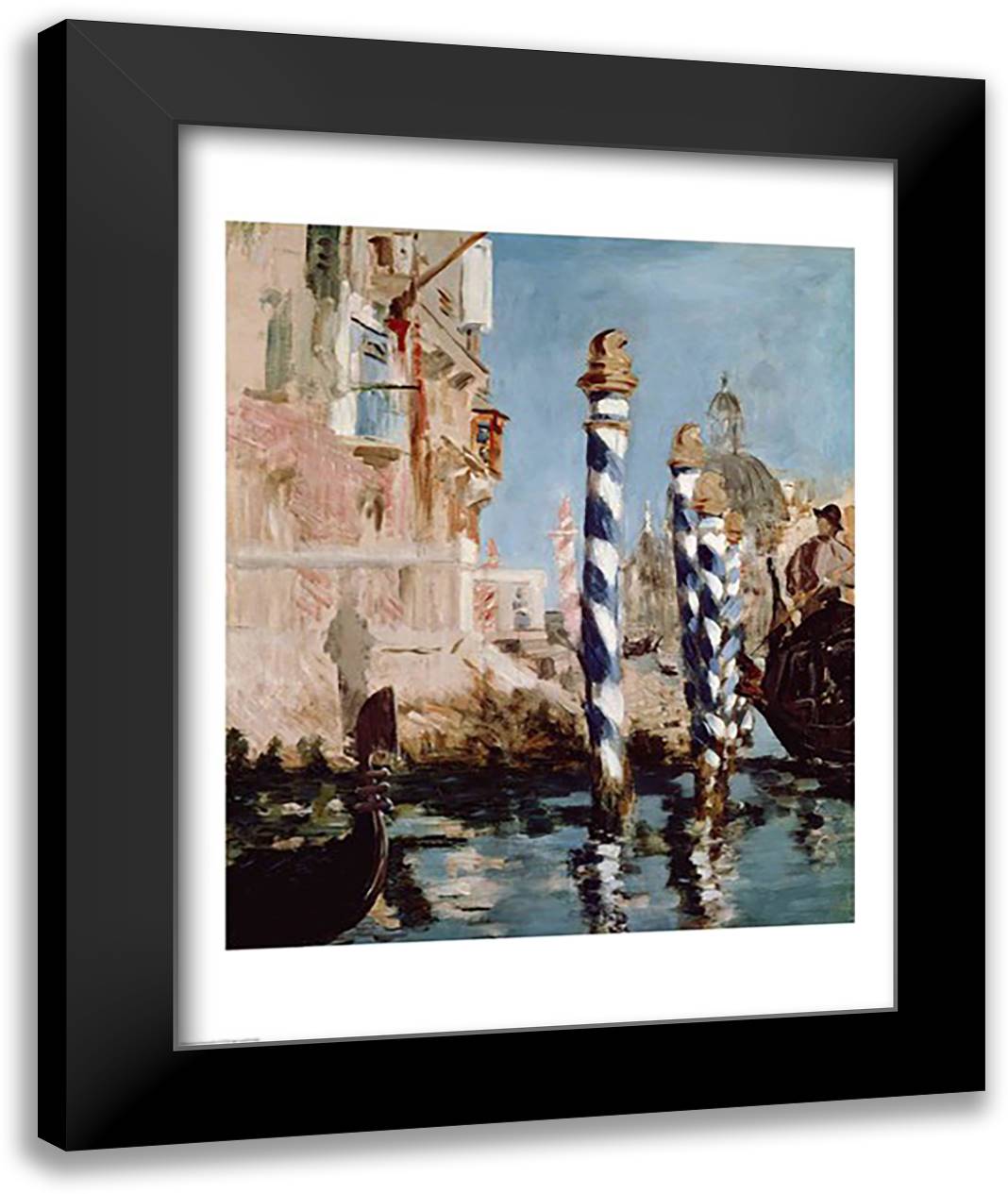 Grand Canal, Venice, 1875 22x28 Black Modern Wood Framed Art Print Poster by Manet, Edouard