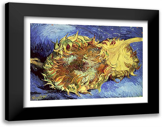 Sunflowers, 1887 28x22 Black Modern Wood Framed Art Print Poster by Van Gogh, Vincent