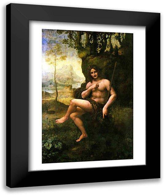 Bacchus, c.1695 22x28 Black Modern Wood Framed Art Print Poster by da Vinci, Leonardo
