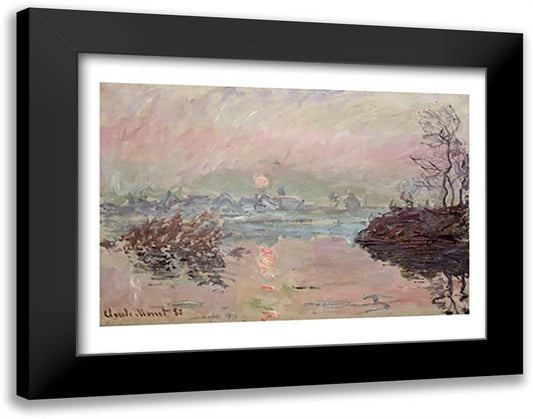 Sunset, 1880 28x22 Black Modern Wood Framed Art Print Poster by Monet, Claude