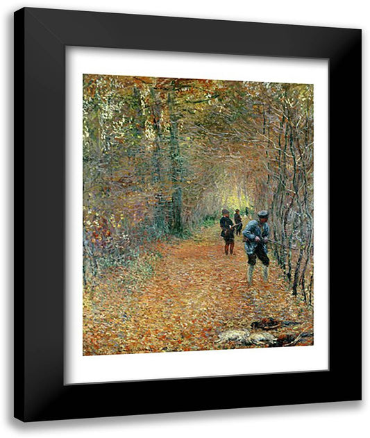 The Shoot, 1876 22x28 Black Modern Wood Framed Art Print Poster by Monet, Claude