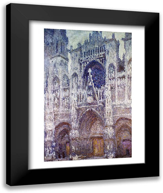 Rouen Cathedral 22x28 Black Modern Wood Framed Art Print Poster by Monet, Claude
